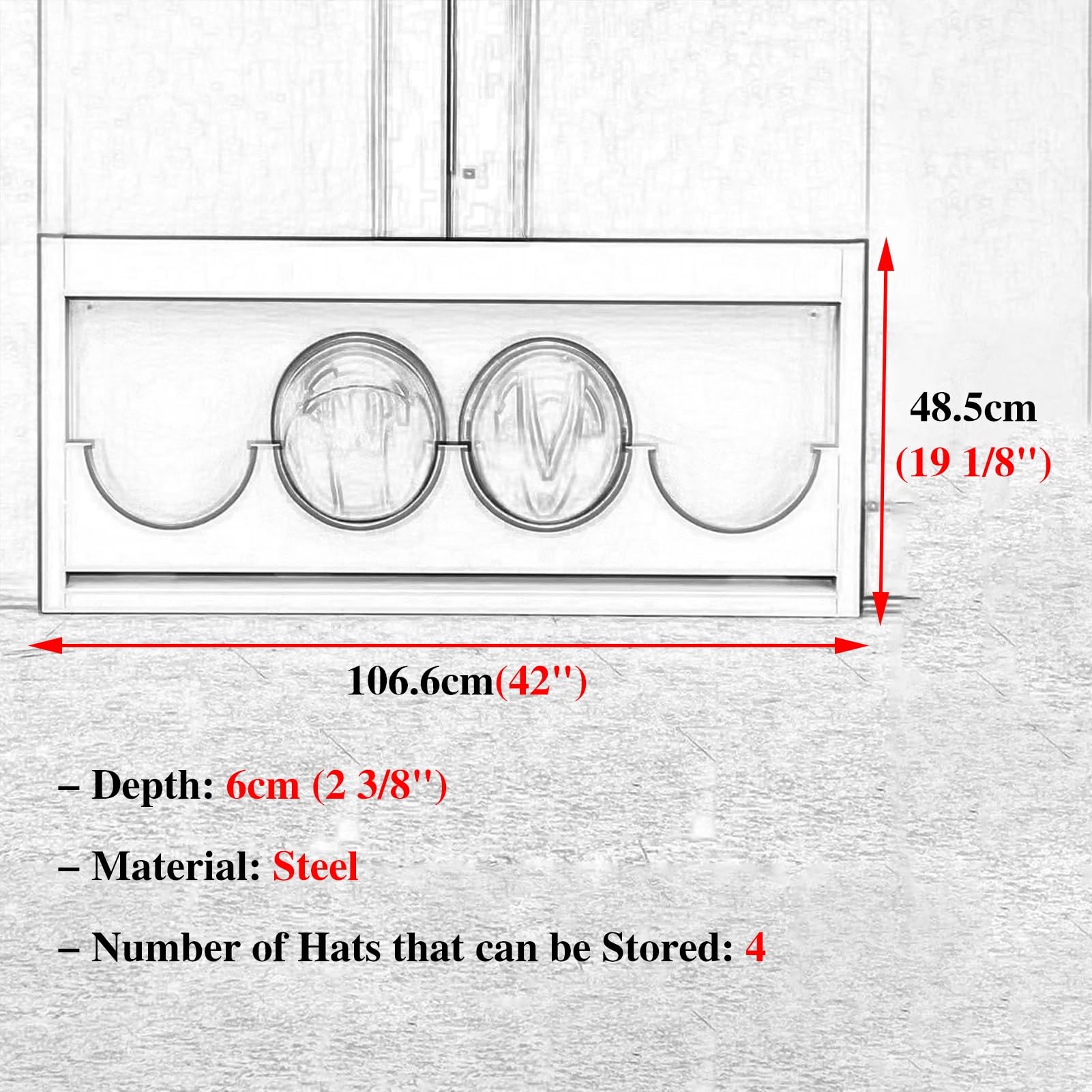 Casco Obra Soporte de Almacenamiento Apilable para Casco de Seguridad, Soporte de Almacenamiento para Casco de Seguridad Que Ahorra Espacio, Soporte Organizador de Cascos, Estante(Hold 4 Hats)
