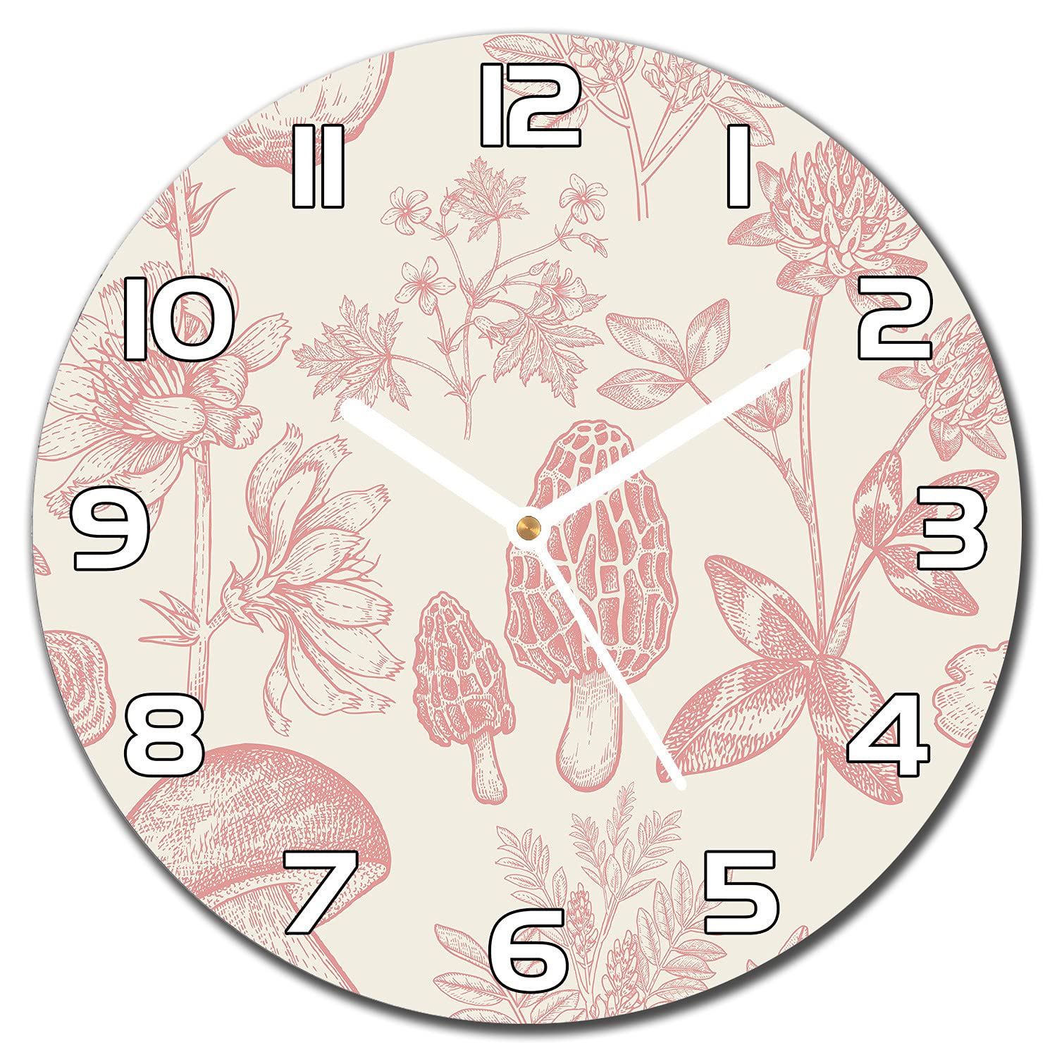 Horloge en verre plantes forestières cuisine et salon