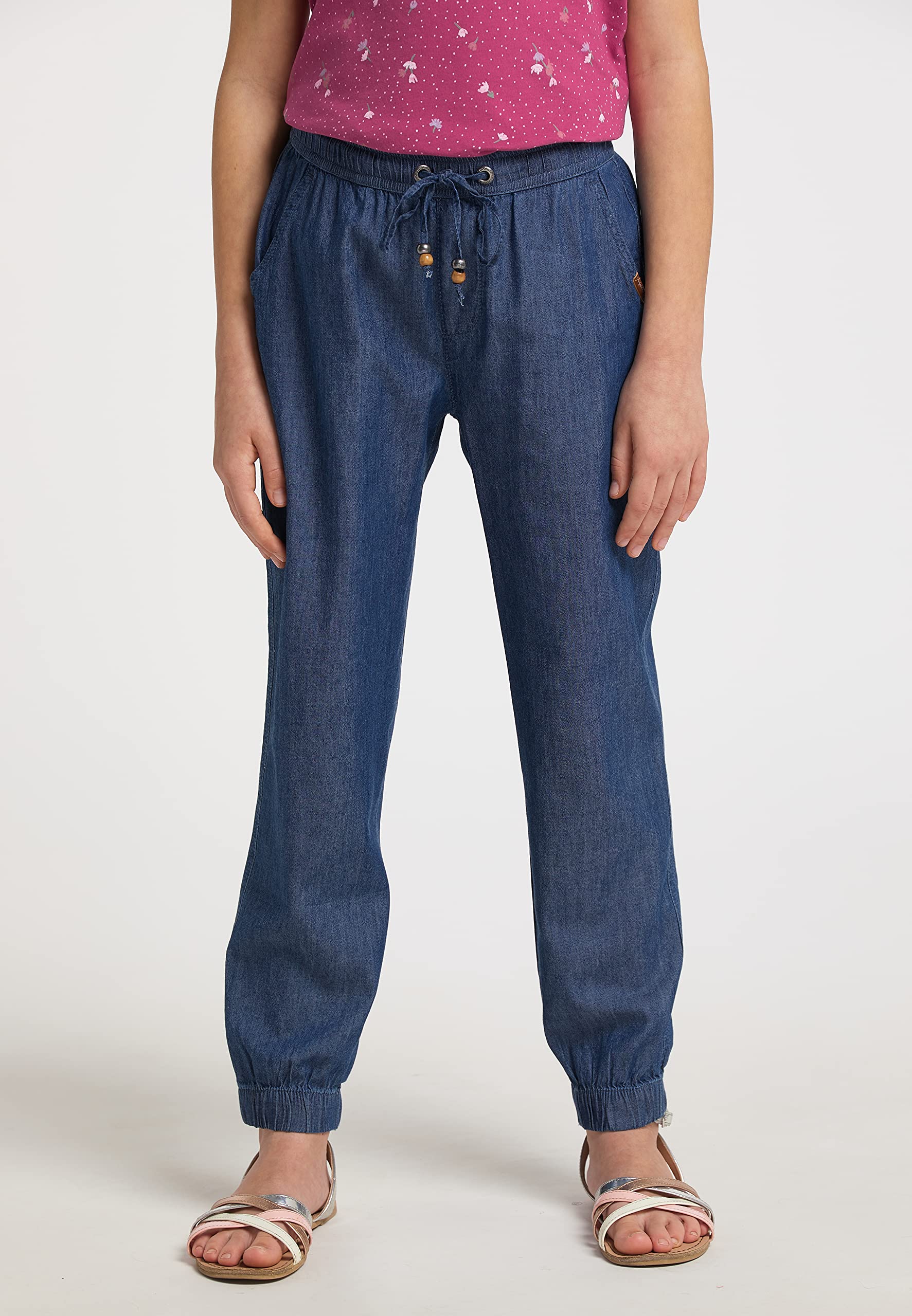 Ragwear Mädchen Hose TALIANA Denim aus Baumwoll-Viskose-Stoff, Vegan, Gummibund mit Tunnelzug und Kordel