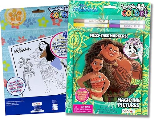 Miniatura 7 de Disney Moana - Paquete de libros para colorear y actividades con libro para colorear de tinta Imagine, calcomanías y más