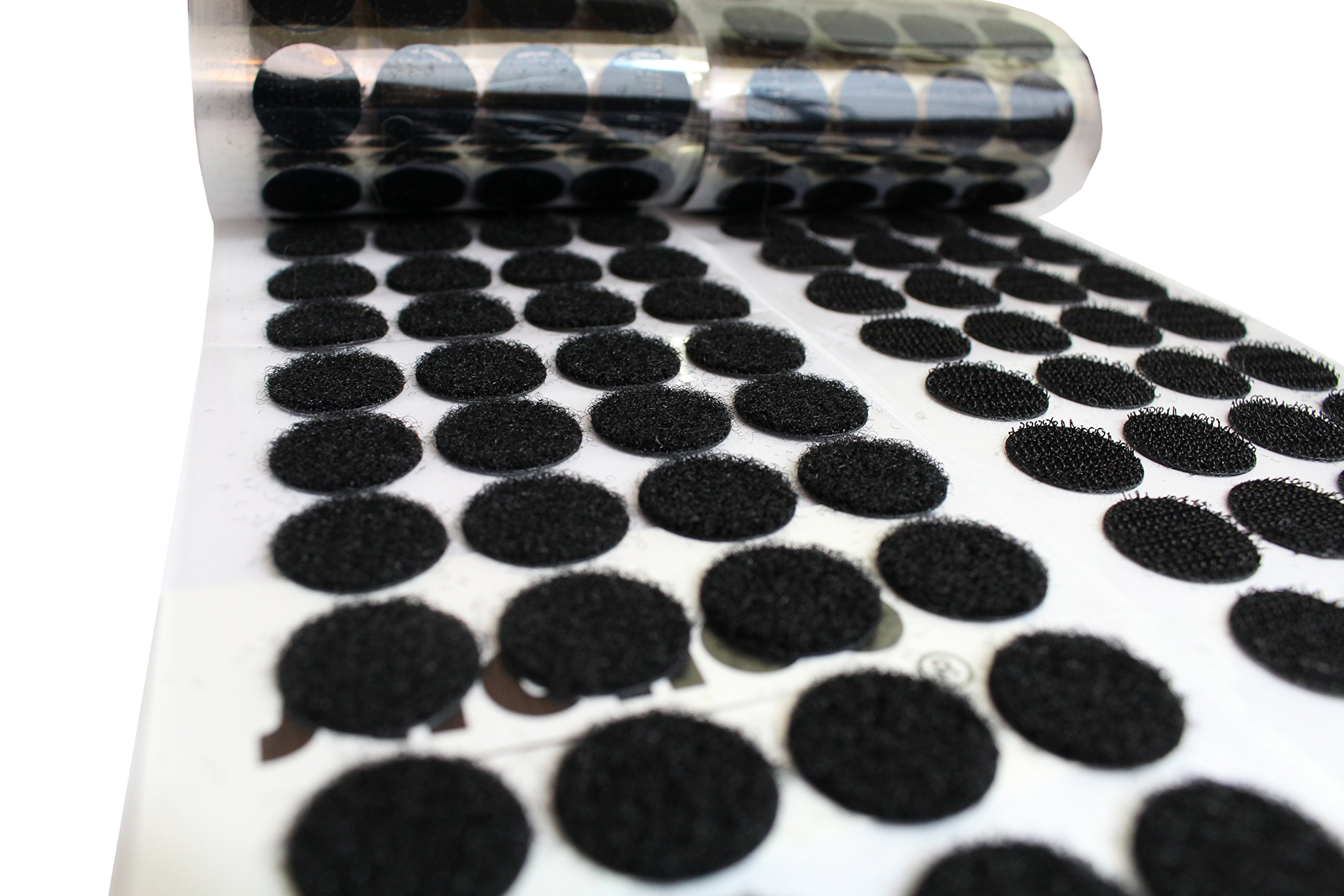 3/4 Inch - Pack of 500 Sets - Adhesive Hook and Loop Dots Black - 1000 PCS - 20 mm Coins