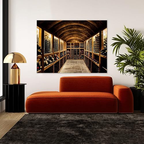 Miniatura 2 de Sense Canvas Lienzo decorativo de 13 barriles de bodega de vinos, decoración del hogar, póster de pared XL, 48 x 36  1.5 pulgadas