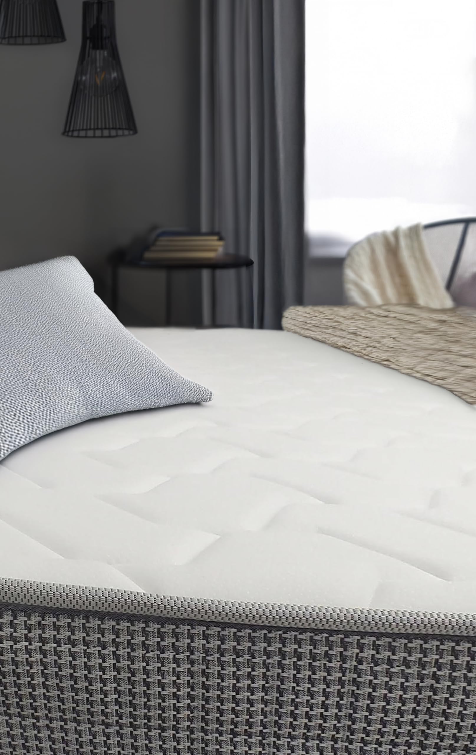 Colchón Viscoelástico 90x180 - Altura 30 cm Platinium - Máximo Confort y Soporte - Viscoelástica Premium de Alta Densidad - Doble Capa Invierno/Verano - Firmeza Media - Transpirable