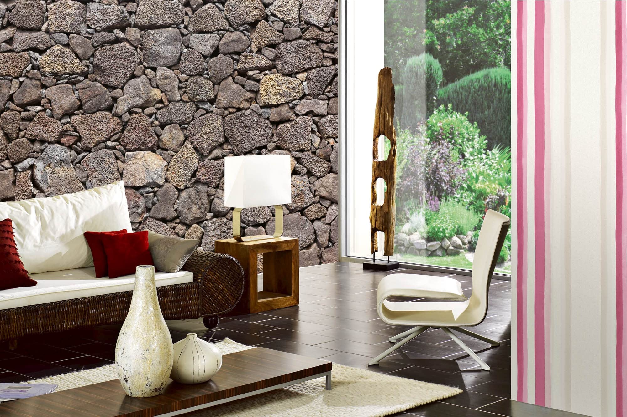 DIMEX LINE Non-Woven Photo Wallpaper Basalt Volcano Rock Facade 375 x 250 cm - Non-Woven Wallpaper, Wall Mural, Wall Art - Wallpaper for Living Room, Bedroom, Office, Kitchen