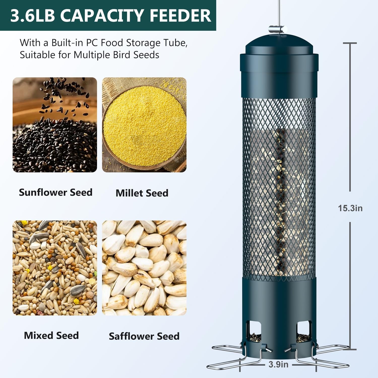 Squirrel Proof Bird Feeder - Attract Birds! -4