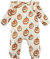 Vista 1 de Mud Pie Disfraz de calabaza de Halloween para bebé niña, disfraz de calabaza de Halloween, cremanaranja, 6-9 meses