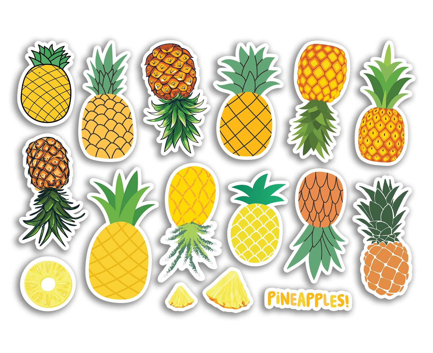 Foglio Adesivi A5 Ananas In Vinile Lucido | Frutta, Estetica, Per Scrapbooking E Decorazione