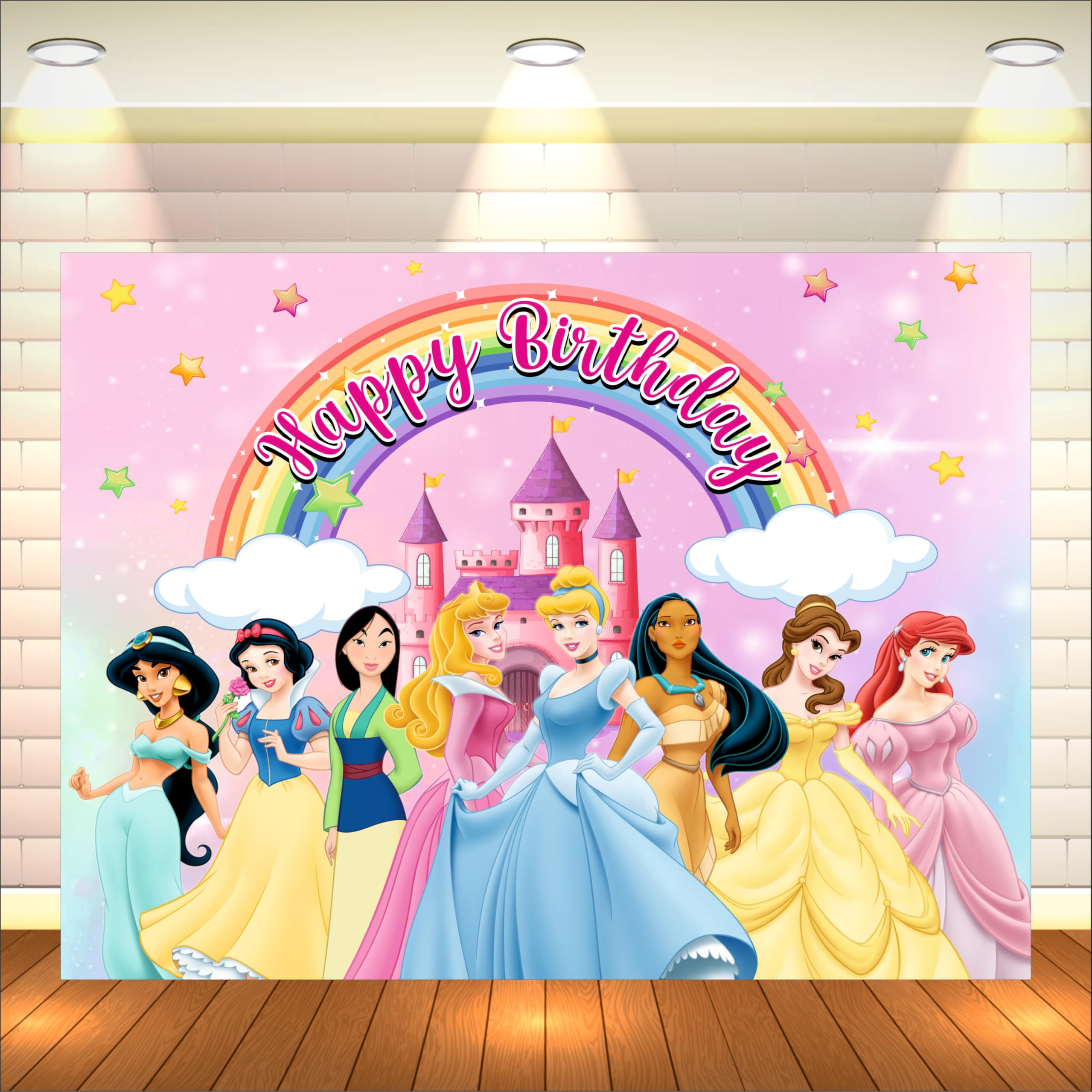 Party Baazaar Princess Doll Birthday Banner | Doll Theme Party Backdrop for Girls | Princess Decoration Banner | Happy Birthday Banner (Pack of 1, Size: 5x4 Feet)