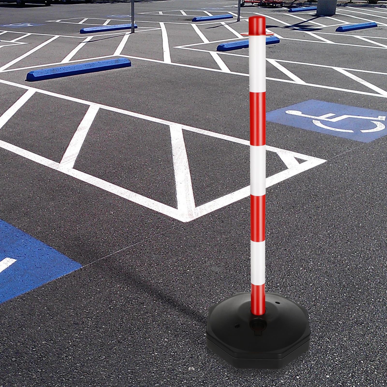 DECHOUS Conos De Señalización Vial Con Base Rellenable - Cono De Señalización Vial De 31 6 Pulgadas Con Collar Reflectante Bolardo De Estacionamiento De Seguridad De Plástico Para