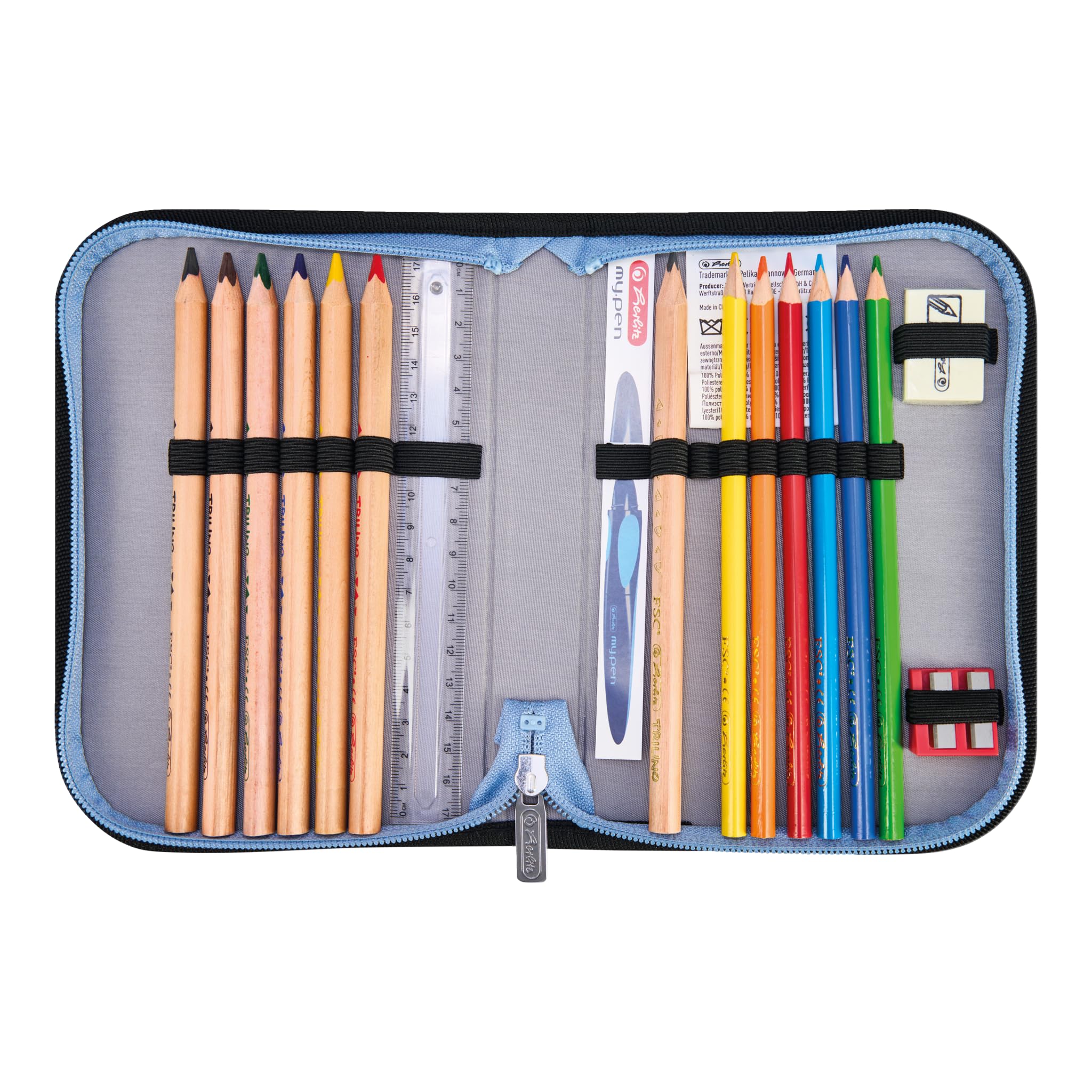 Herlitz SoftLight Plus Greenline tornister szkolny dla dzieci, uniseks, niebieski, niebieski, 38 x 28 x 23 cm, 18 l