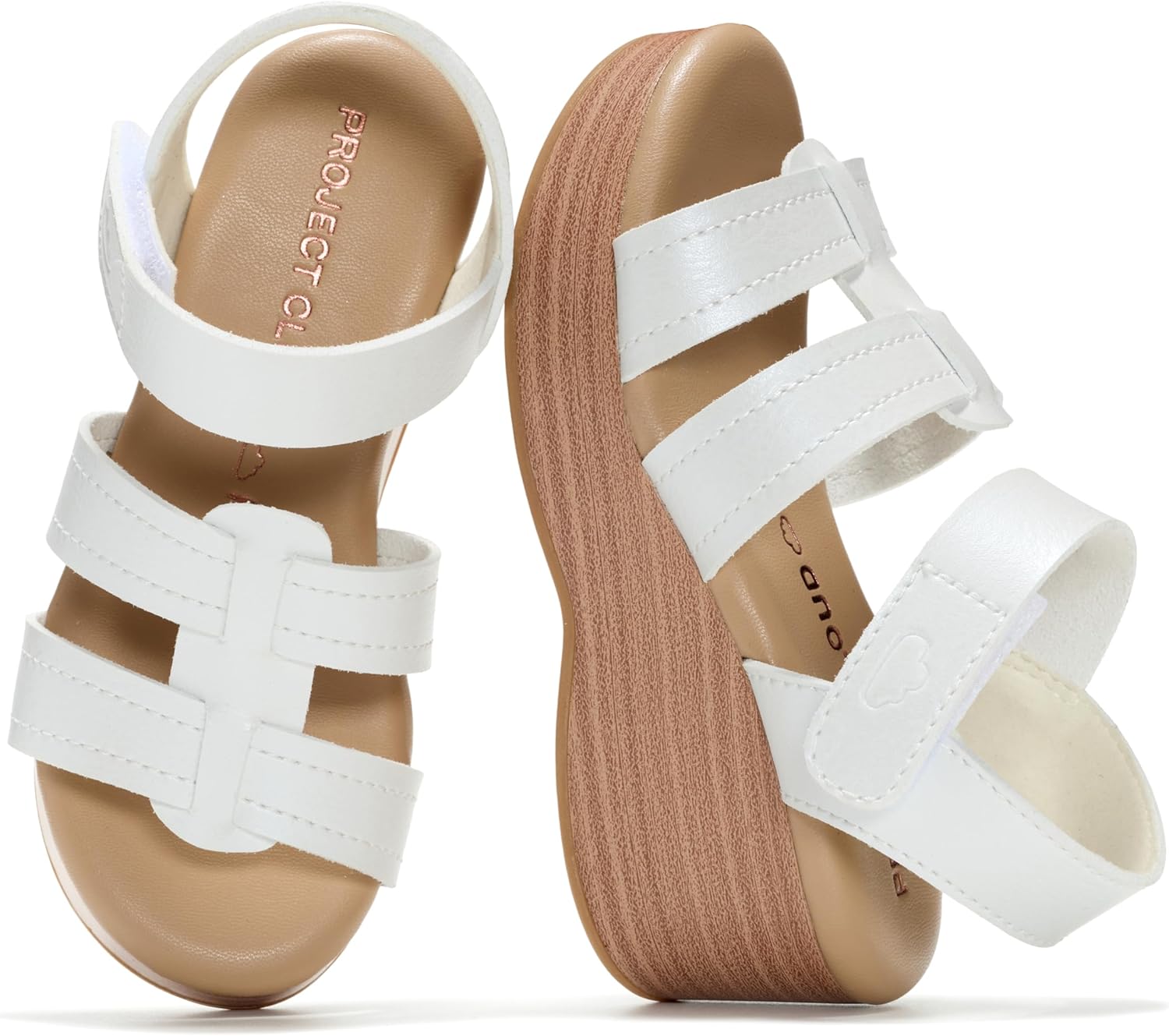 Project Cloud Girls Sandals - Dressy Beach Platform Heels with Comfortable Ultra Soft Memory Foam Insole - Non Slip and Lightweight Platform Sandals for Girls Footwear (Easter Kid)