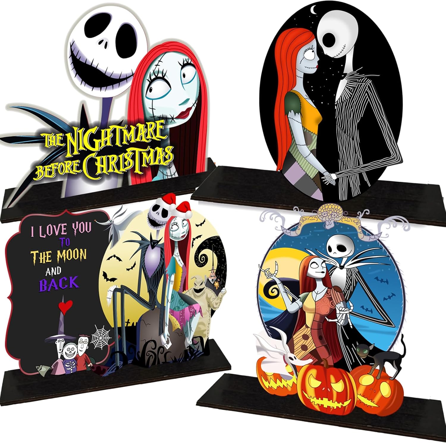 Nightmare Before Christmas Wooden Centerpiece Table Top Decoration, Jack Skellington Nightmare