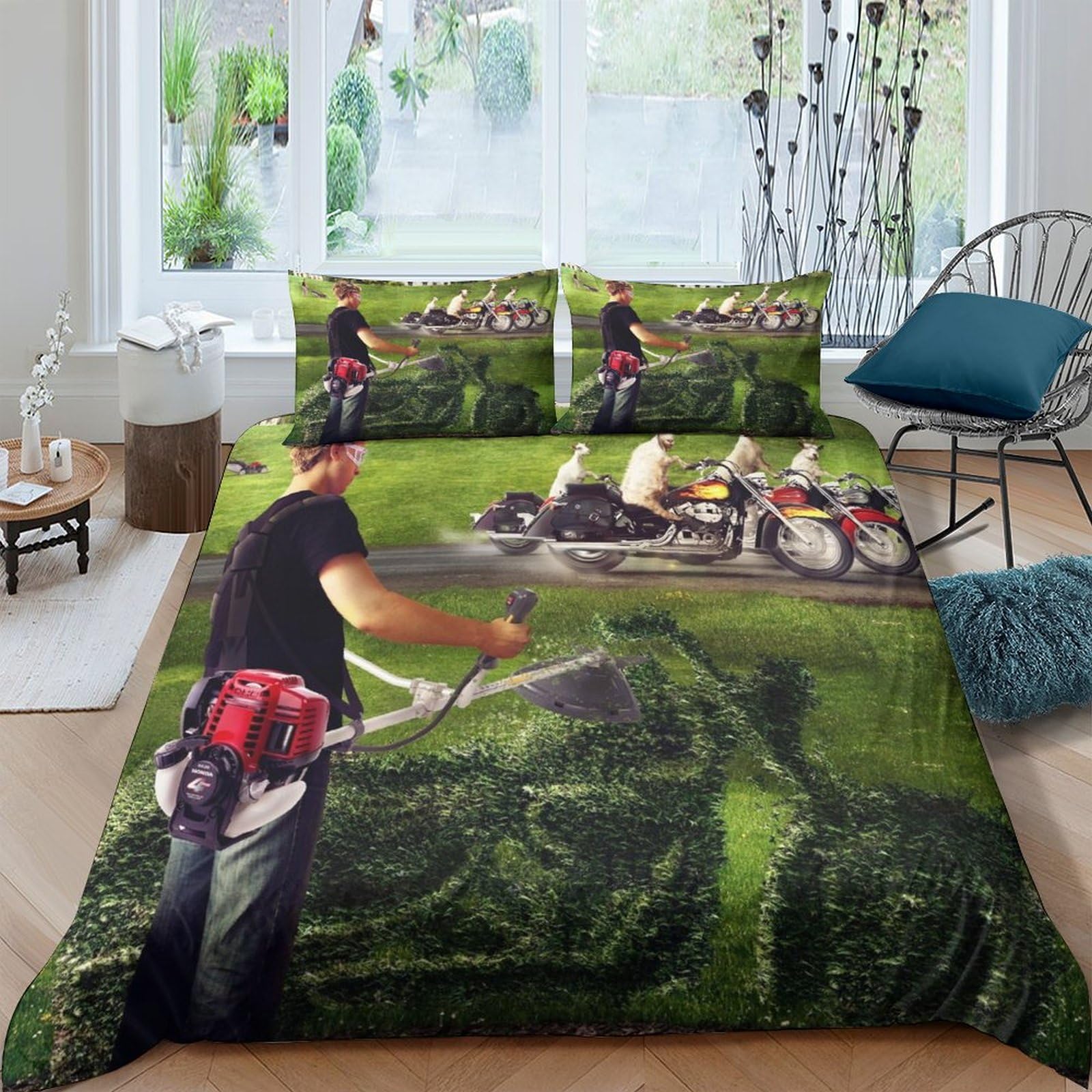 Housse de couette moto chèvre 200x200 microfibre zippée pour en finir avec les couettes qui glissent