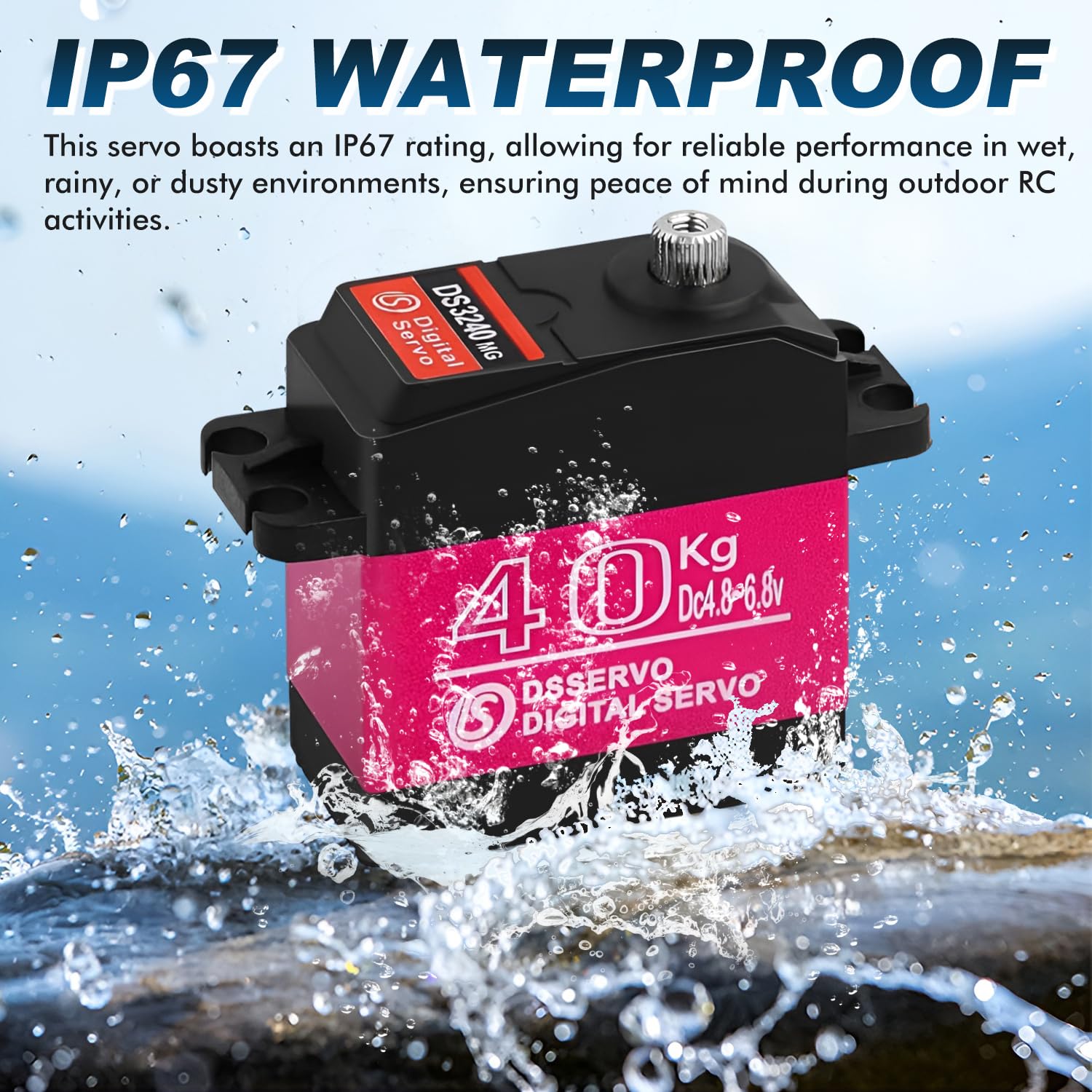 Servo digitale ad alta coppia, 40 kg, parti RC per auto RC in scala 1/10, 4x4, 4x4, VXL, TRX-4, SCX10 III, Everest-10, sterzo RC Servo impermeabile (2 pezzi, 40 kg-270 gradi)