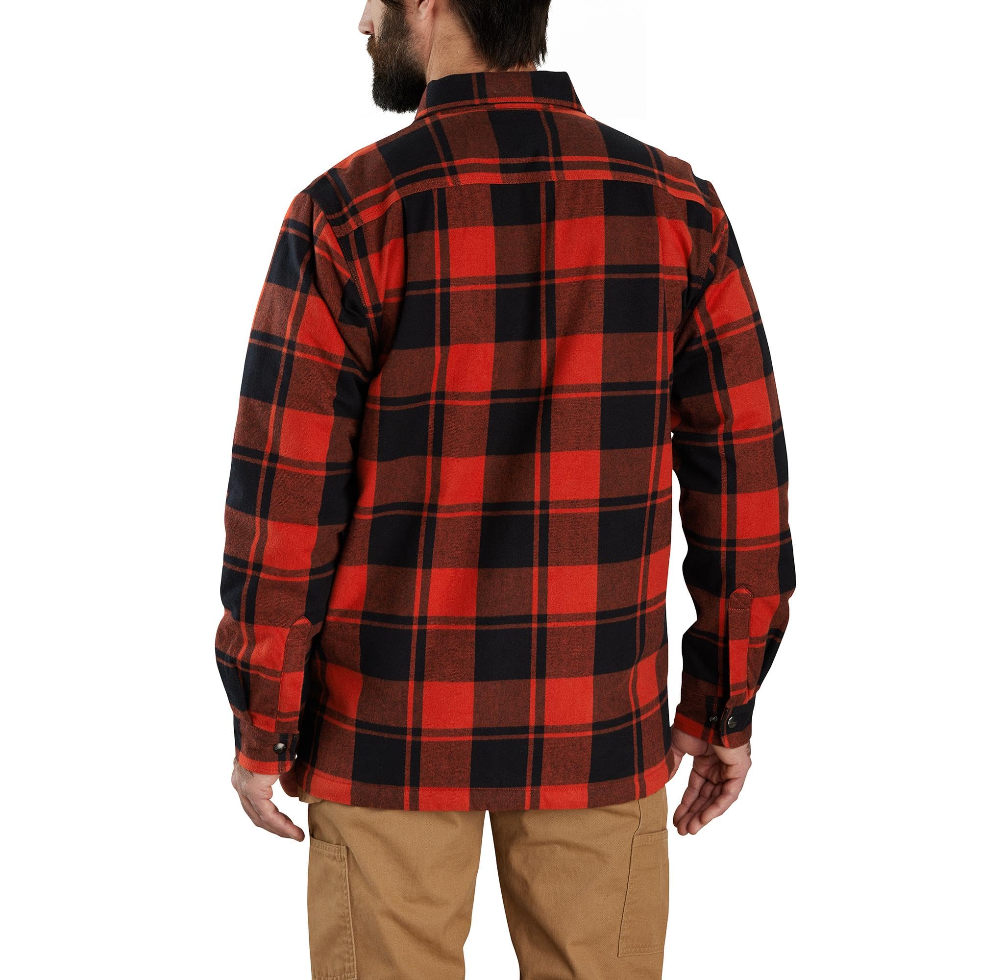 Carhartt Relaxed Fit Heavyweight Flannel Sherpa-Lined Shirt Jac Camicia Button-Down Uomo (Pacco da 1)