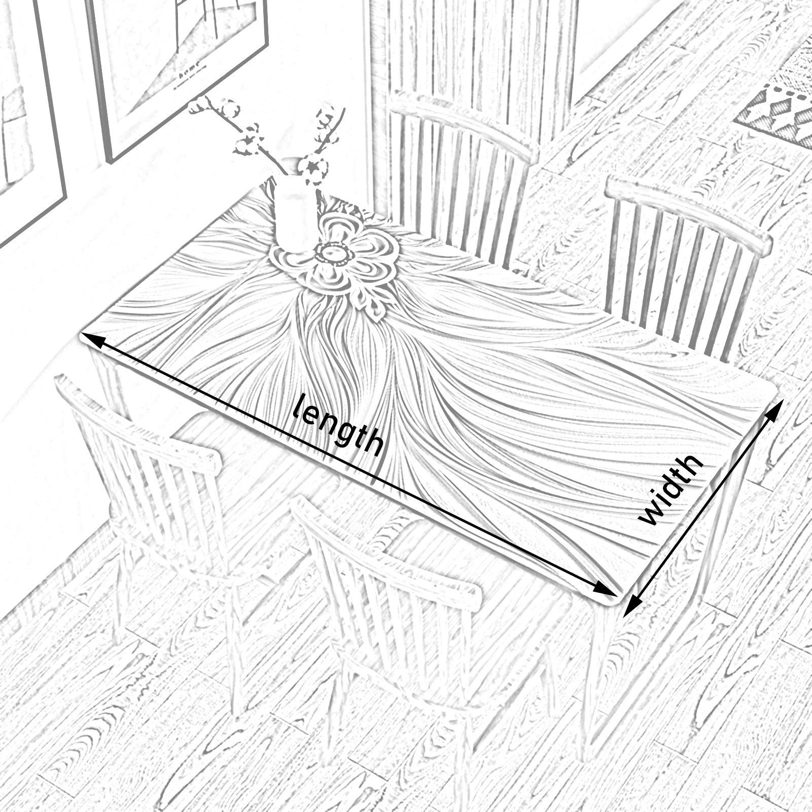 Protezione per tavolo impermeabile, anti-scottatura, in PVC, per casa e ristorante, in plastica morbida, tappetino da tavolo a prova di olio (70 x 130 cm)