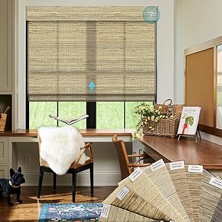 SmartWings Natural Woven Wood Blinds Fabric Samples, Jute Bamboo Kenaf Ramie Fabric for Indoor Shades, Refer to Made-to-Measure Roman Blinds, Multi Color