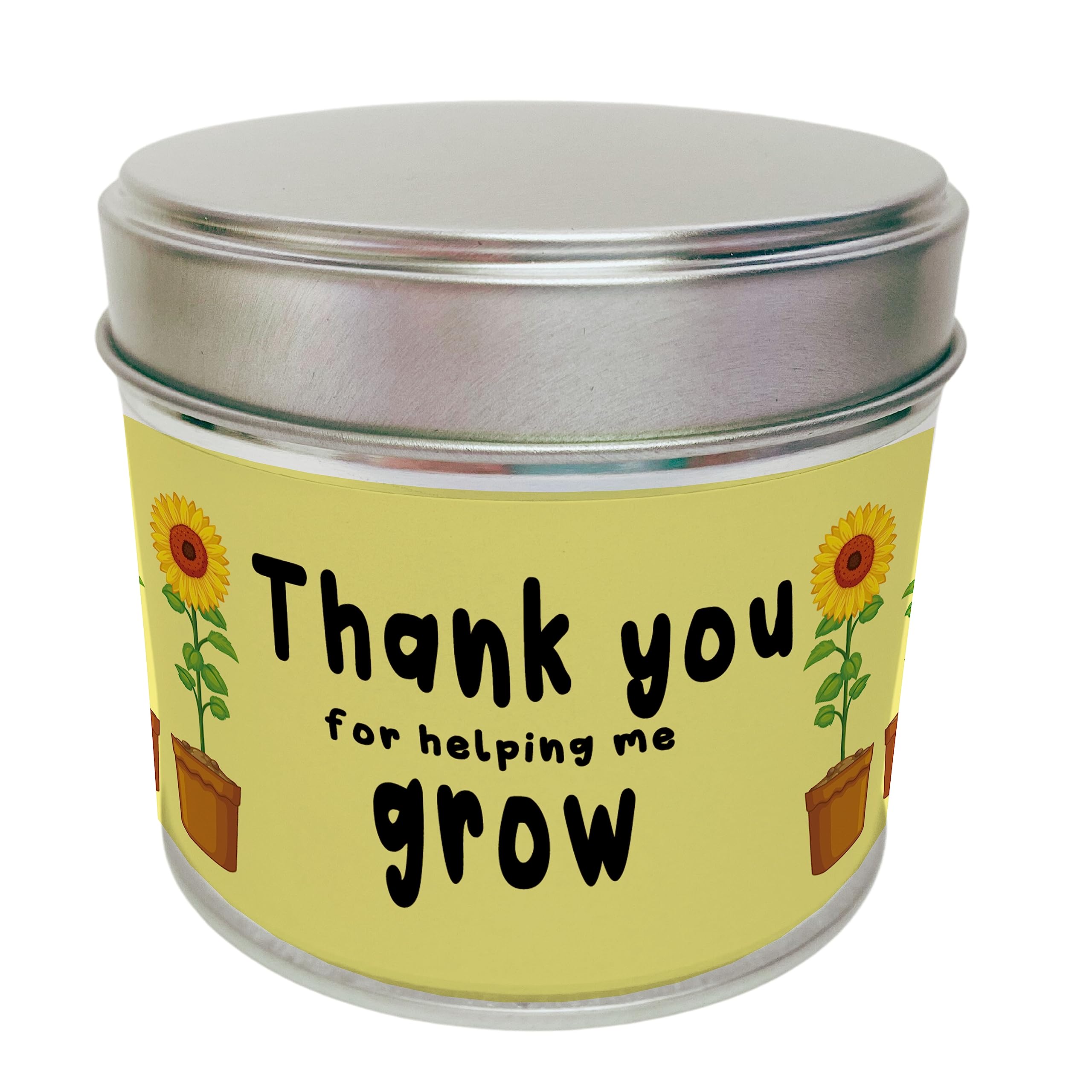 Wanky Candles White Soy Wax Tin With Thank You Message, Teacher Assistant Mentor Appreciation Wellness Fragrance