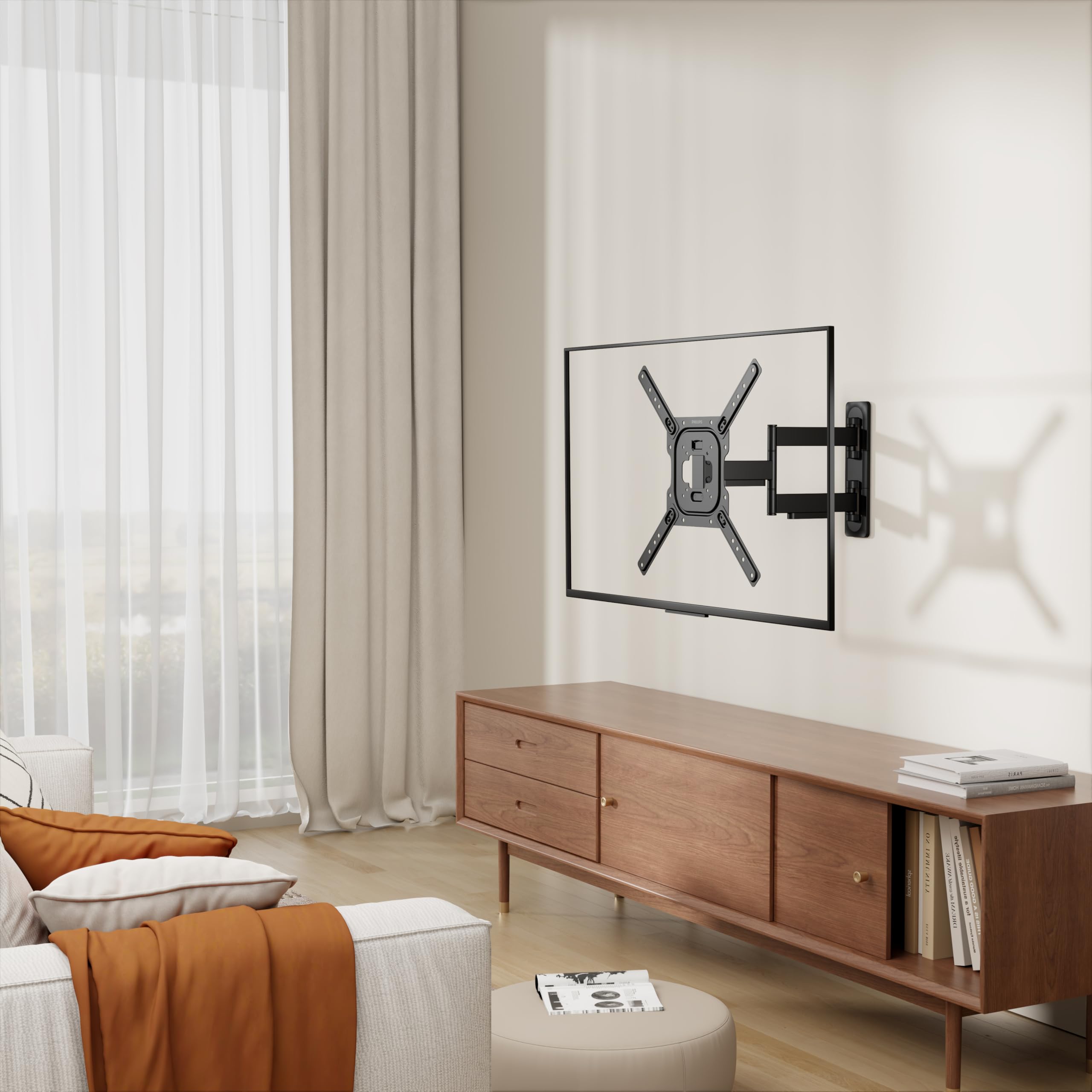 Philips Uniwersalny uchwyt ścienny do telewizora o wielu pozycjach, pasuje do telewizorów LCD/LED 23-65 cali, regulowany obrotowy i pochylany, kompatybilny z VESA 75 x 75-400 x 400 mm, maks. 35 kg