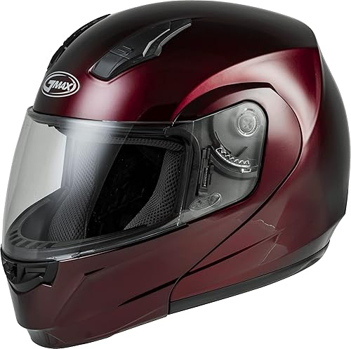 Miniatura 2 de GMAX Casco modular MD-04 (rojo vino, grande) - Aprobado por FMVSS 218