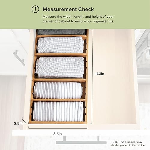 Miniatura 4 de Toalla de cocina de bambú y organizador de almacenamiento de alimentos, perfecto para cajones de cocina, armarios, despensa, 5 insertos de pared
