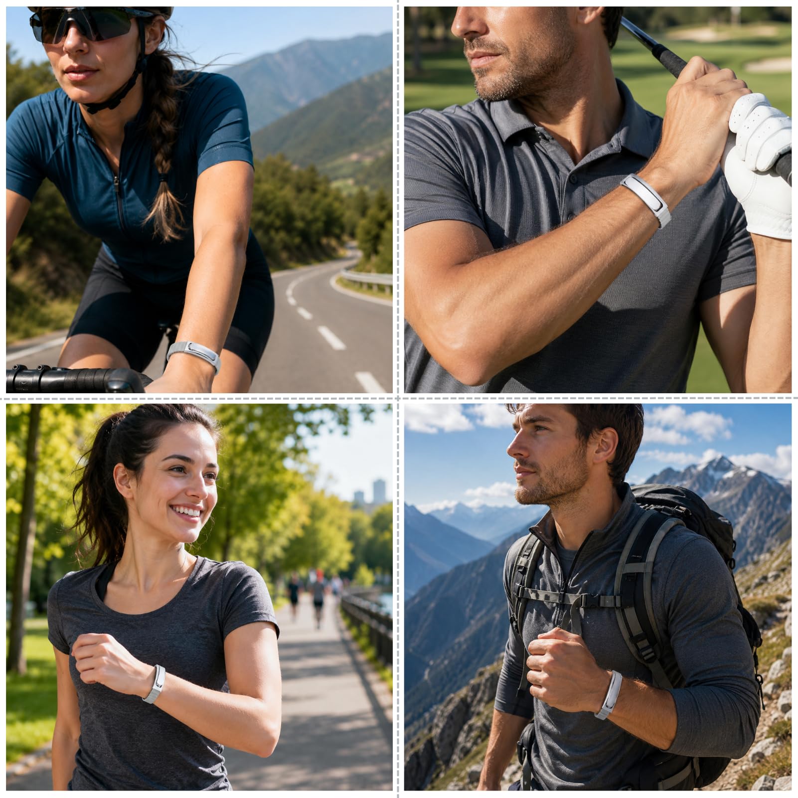SIXRUN Pulsera Inteligente, Rastreador de Actividad con Contador de Pasos, Monitor de Sueño, Modos Multideporte, Selfie Remoto, Resistente Al Agua IP68, para Mujeres y Hombres (Silver)