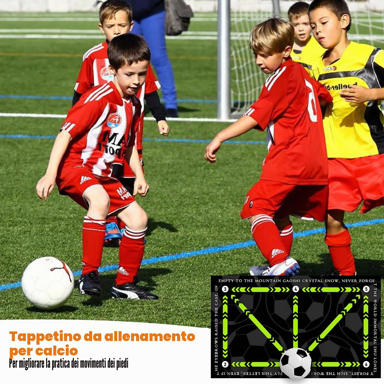 Tappetino da Allenamento per Calcio Kit Allenamento Calcio Trainer da Calcio Cintura da Allenamento Tappetino da Calcio Antiscivolo Accessori Allenamento Calcio per Allenamento Calcio (verde)