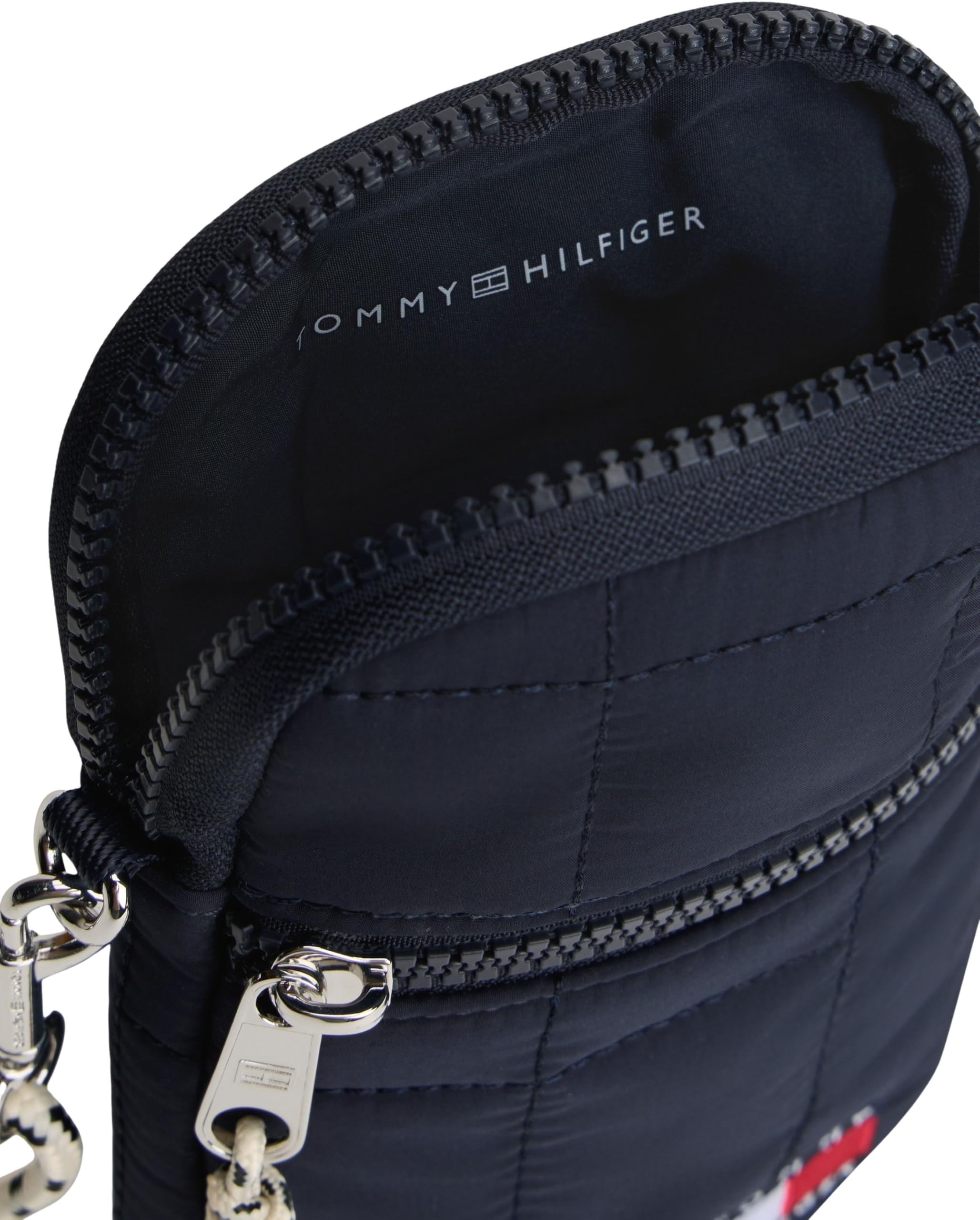 Tommy Hilfiger Wavy Flag Quilted Phone Bag Ka0ka00039, Bolsos de Mano Unisex niños, Blue (Space Blue), Talla única