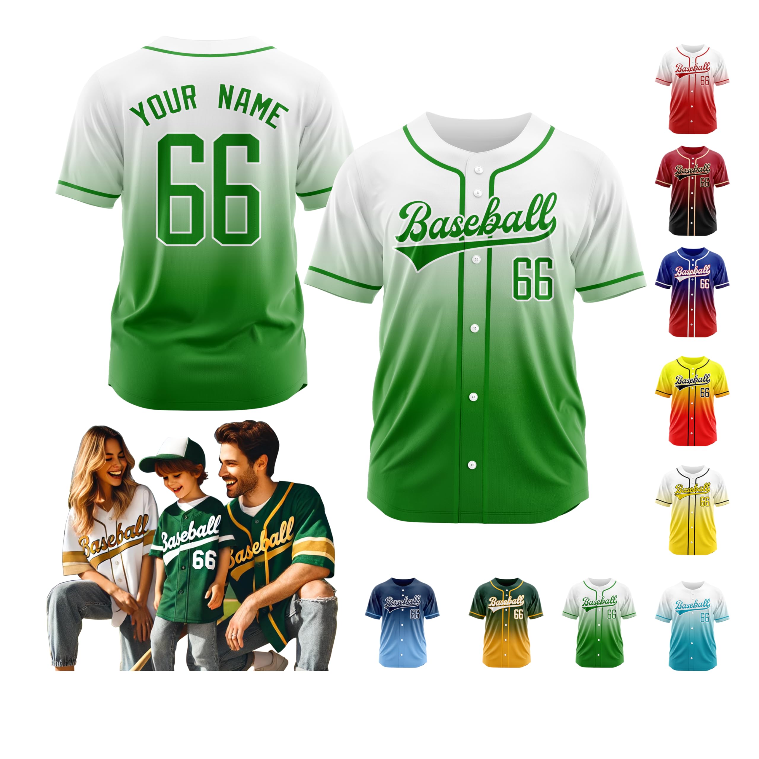 Custom Baseball Jersey Stitched Printed Personalized Team Name Number Logo Jerseys Customized Shirt for Men Women Kids