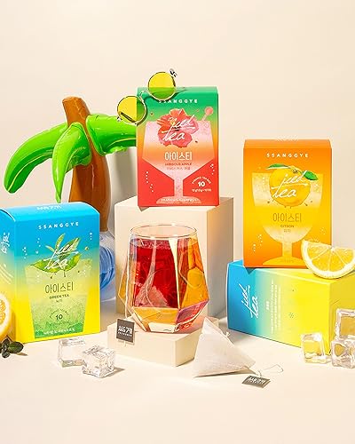 Miniatura 9 de Ssanggye Té helado Citron de 0.04 oz x 10 bolsas de té, sabor refrescante de frutas de primera calidad, mezcla de hierbas, té de hierbas aromáticas