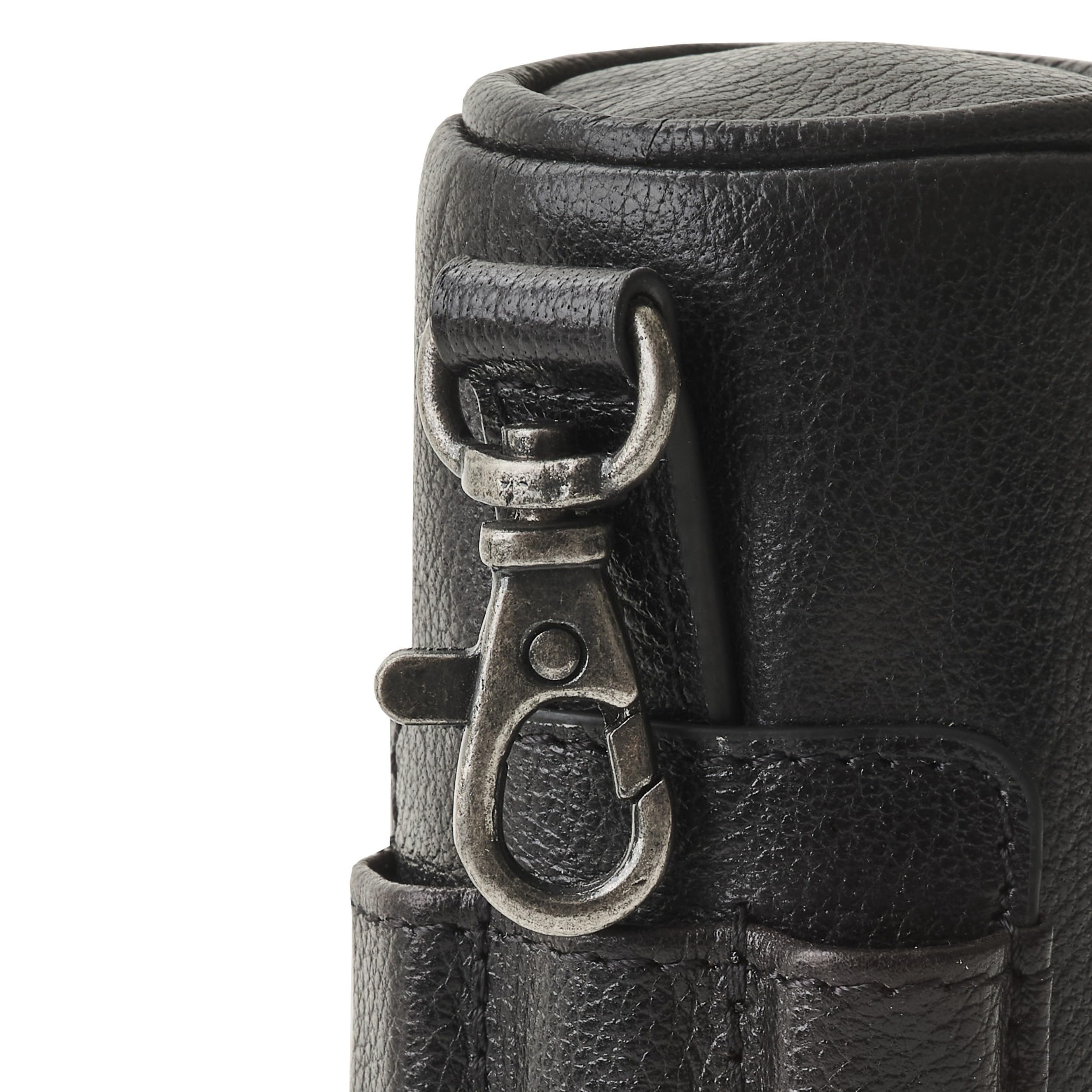 DRAKENSBERG Birdie Étui de luxe en cuir pour balles de golf avec porte-tees, 3 balles, Noir
