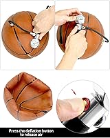 Vista 4 de QWORK Bomba de aire de pelota deportiva con manómetro, bomba de baloncesto, bomba de voleibol, bomba de aire potente para pelota de fútbol, bomba