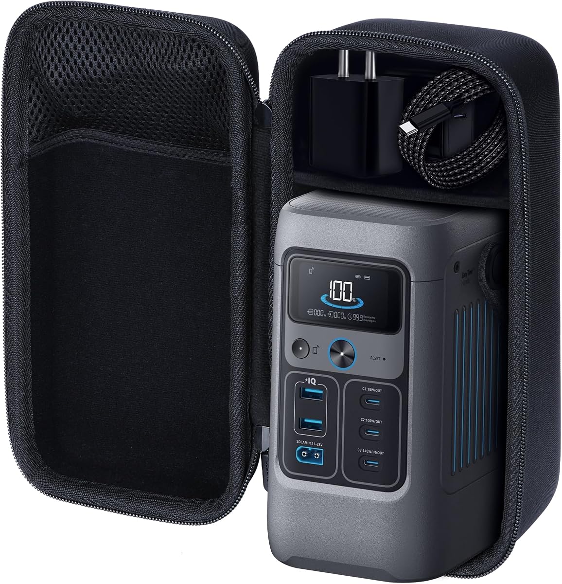 Storage Case Compatible with Anker SOLIX C200 DC Power Bank Station 60,000mAh 192Wh Portable Power Station 200W Solar Generator