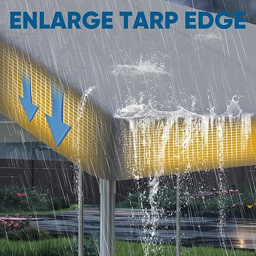 Miniatura 3 de Quictent Tienda de campaña galvanizada de alta resistencia de 10 x 20 pies para cochera, refugio de lancha con estructura reforzada, con borde para