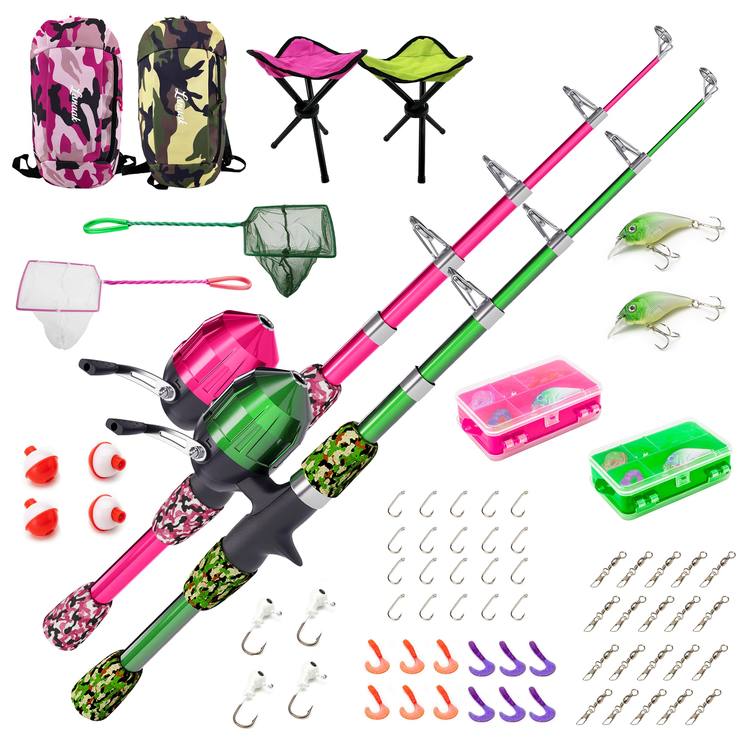 big 5 kids fishing pole Amazon.com : Lanaak 2 Pack Kids Telescopic Fishing Pole, Portable Fishing  Rod Set, Tackle Box and Fishing Net Combo Kit, Kids Fishing Gear for Boys  and Girls Age 5-10 and Youth –
