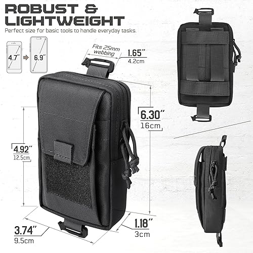 Miniatura 3 de LIVANS Mochila táctica Accesorios Bolsa, Molle Accesorios Correa de hombro Bolsas de fijación Utilidad EDC teléfono bolsa deporte