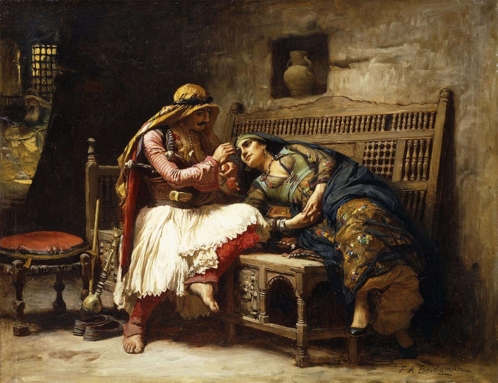 Artxlxxbn No Frame Famous Painting Art Wall Decor Abstract Art Picture The Queen Of The Brigands By Frederick Arthur Bridgman Animal Pictures For Home Decor 60X90cm