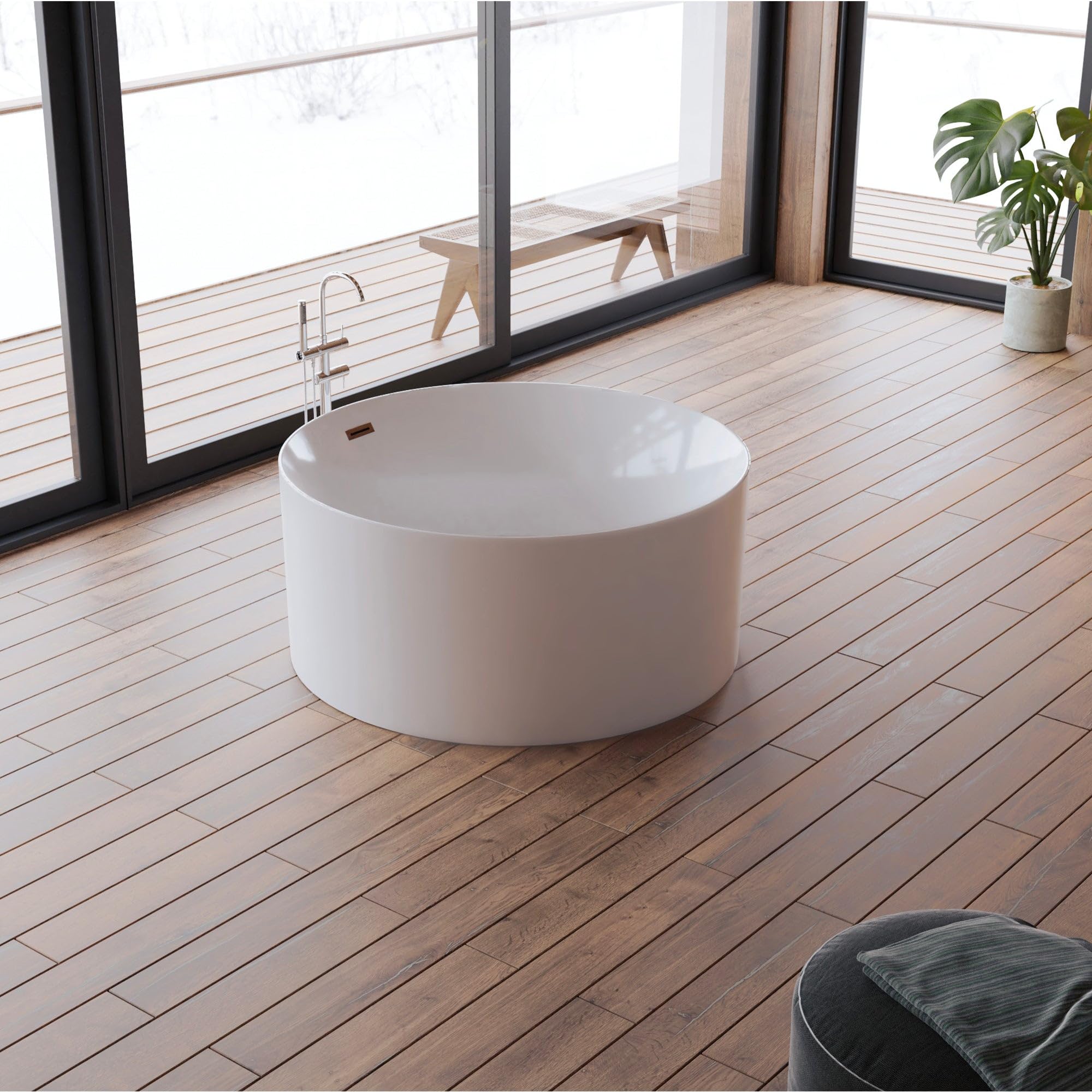 SPALINA Loom 2.0 - Bañera exenta Redonda L. 130 x l. 130 cm