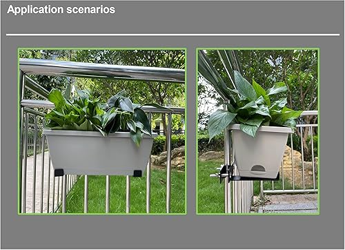 Miniatura 4 de ZenSen Soportes para jardinera para barandilla de cubierta, riel de cubierta y valla, soportes universales para colgar al aire libre, soportes de