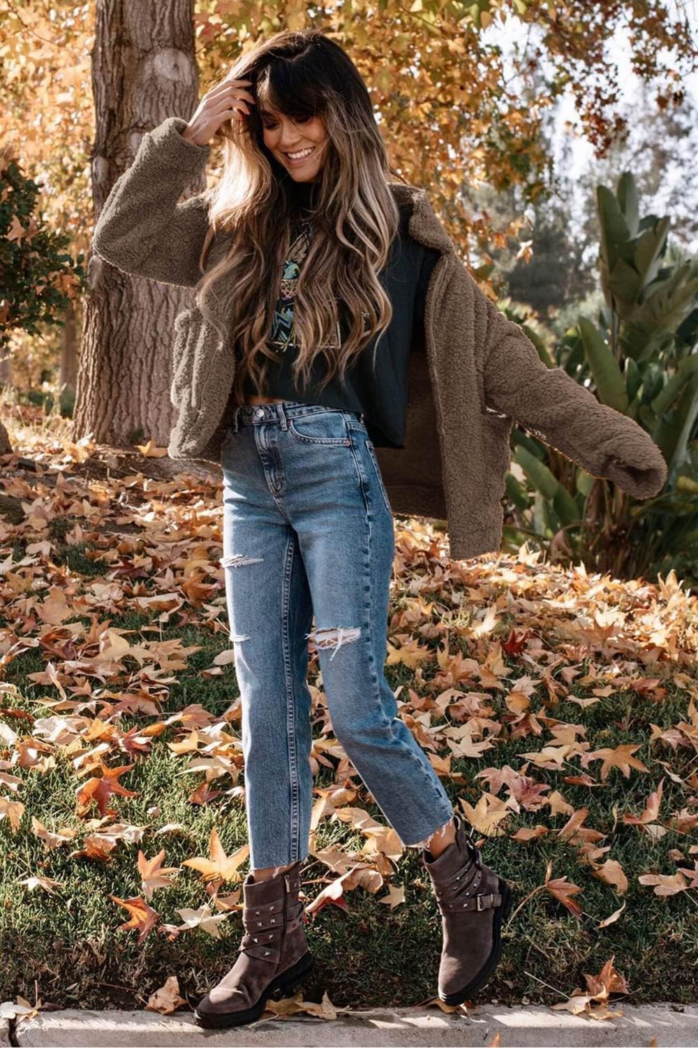 PRETTYGARDEN Women's Fashion Winter Coats Sherpa Fleece Faux Fur Shearling Oversized Trendy Jackets Warm Outerwear Clothing - Image 5