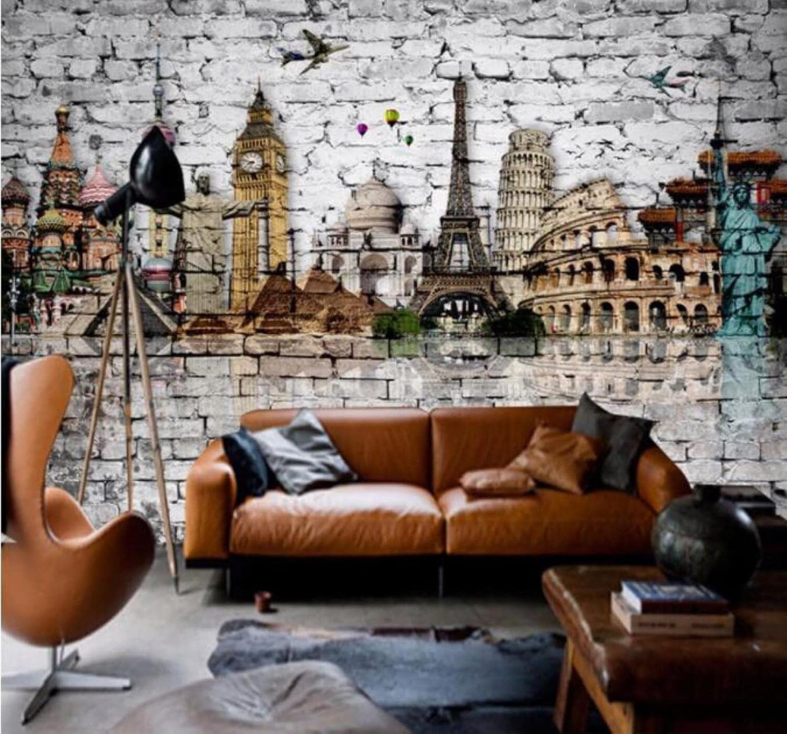 XLMING Retro Brick Wall Hand Painted Architecture Art 3D Wallpaper Luxury Home Dining Decor Paste Sofa Living Room The Wall for Bedroom Mural-400cm×280cm