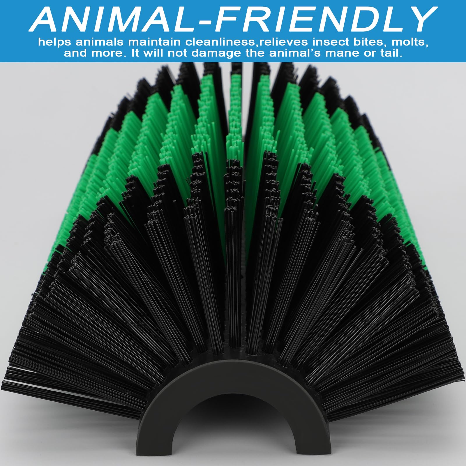 2psc - Cepillo para rascar ganado con 8 tornillos – Cepillos de aseo para ganado y caballo, alivio de la picazón para caballo, cabra, ganado, vaca, oveja y cerdo, suministros de ganado - Negro y verde