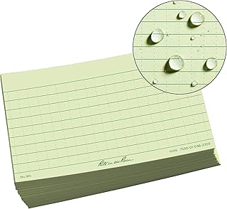 Rite In The Rain All Weather Index Cards, 3" x 5", Universal Pattern, Green (No. 991)