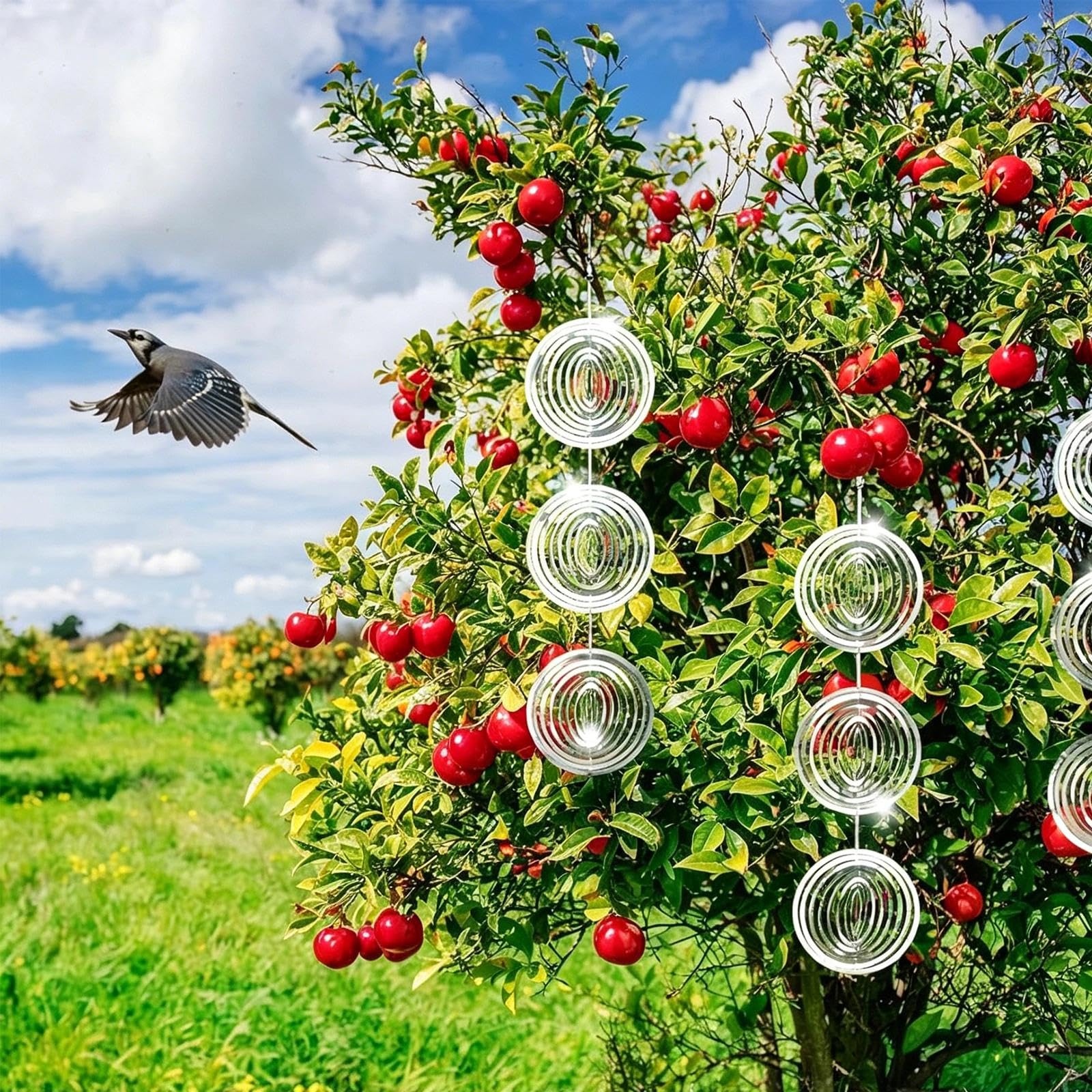 3 Piezas Molinillo de Viento, Anti Palomas Ahuyentador de Pajaros, Ahuyentador Palomas Acero Inoxidable, 3D Ahuyenta Gorriones Otras para Balcones Jardines Patio y Estanques