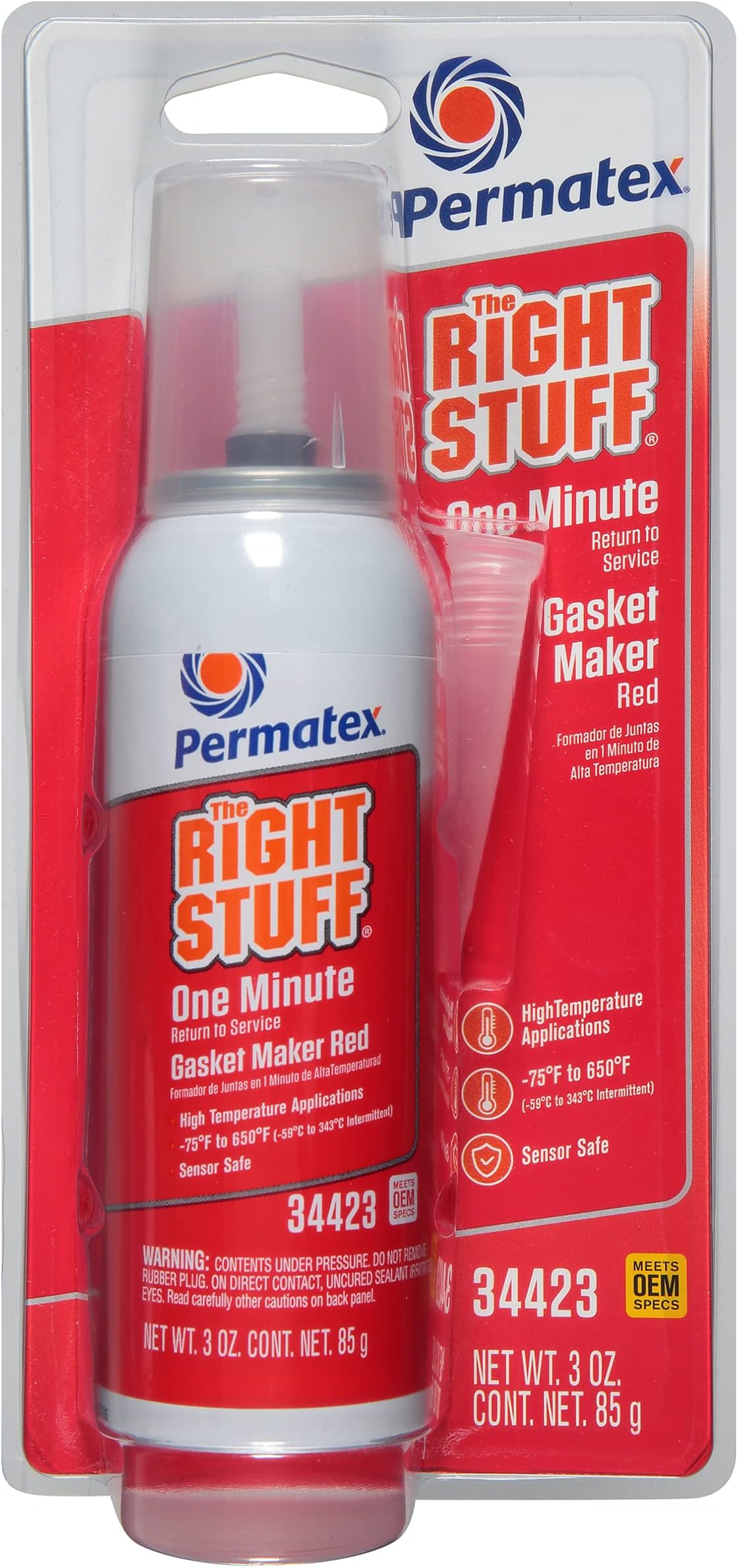 Permatex Right Stuff High Temperature Gasket Maker, Red, 3-Ounce