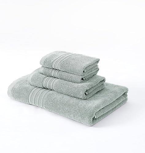 Miniatura 38 de Modern Threads Juego de 6 piezas, 2 toallas de baño, 2 toallas de mano, 2 toallas pequeñas, juego de toallas de hilo jacquard teñido/sólido, azul