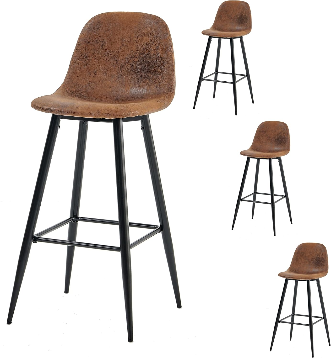 MEUBLE COSY Lot de 4 Tabouret de Bar Rétro Vintage avec Dossier et