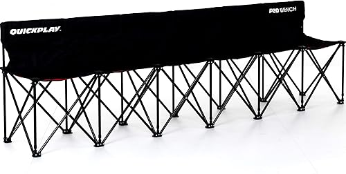 QUICKPLAY PRO - Banco plegable portátil de 4, 6, 9 asientos y refugio de banco de 6 asientos, banco resistente de instalación rápida (6 asientos)