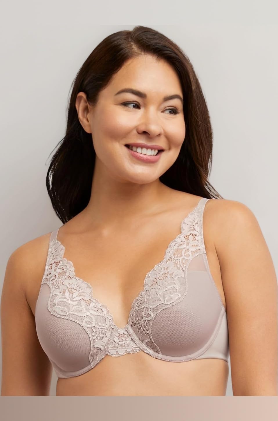 Bali Women's Lace Underwire Bra, One Smooth U Comfort Stretch Full-Coverage Convertible Bra