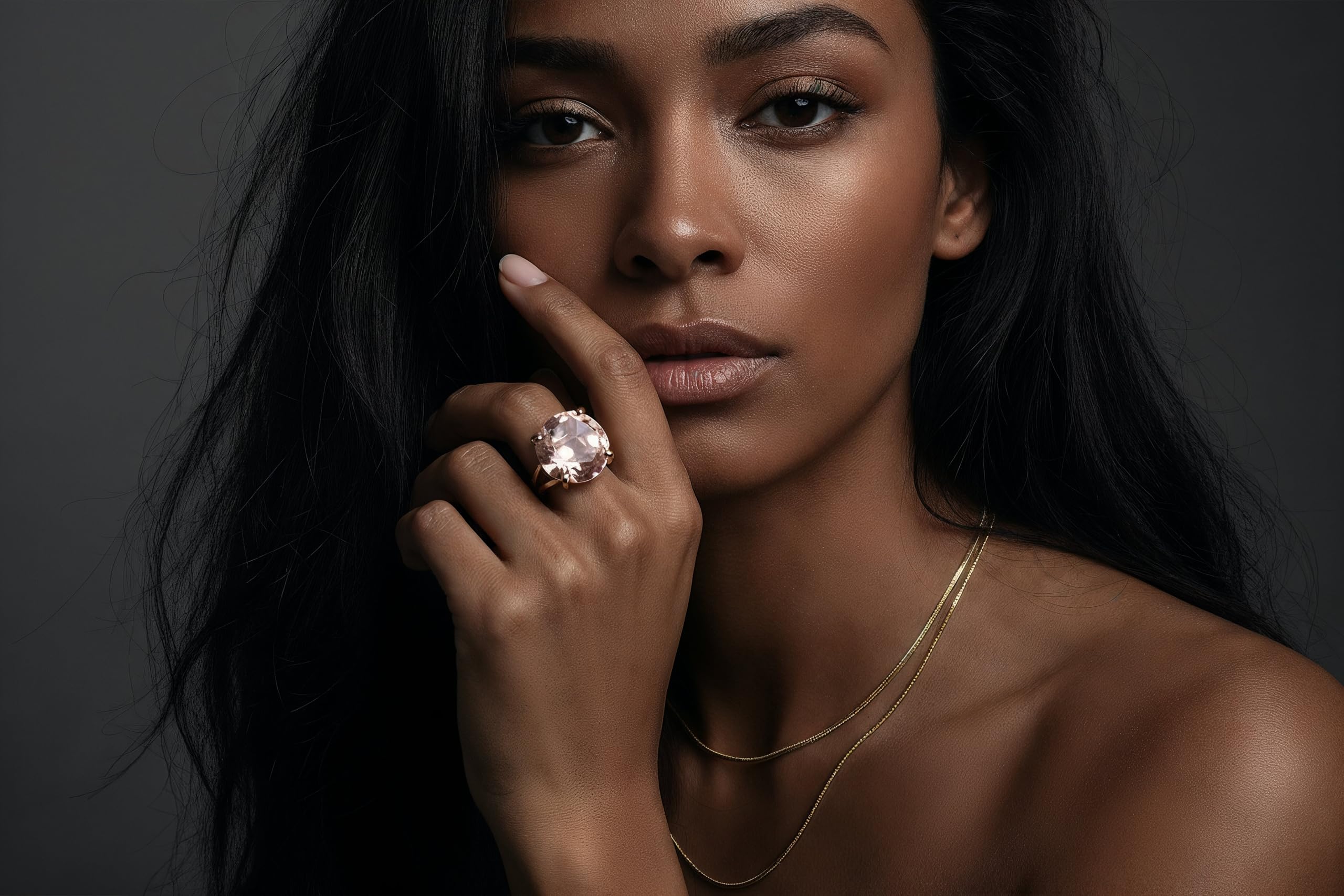 Anillo de Plata con Cuarzo Rosa - Joyería Artesanal con Piedras Preciosas - Anillo de Cóctel Amoroso para Mujer - Joya para Regalar a tu Novia